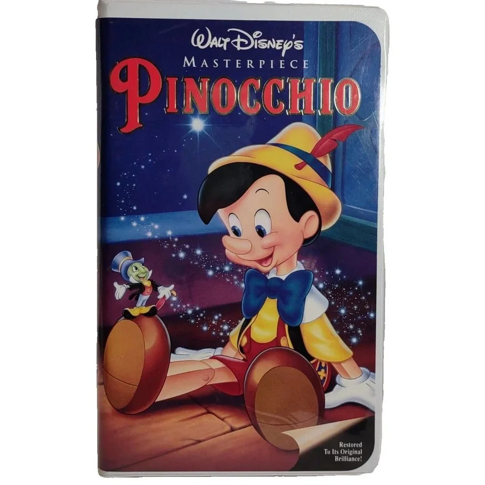 Vntg Pinocchio on VHS 1993 Walt Disney Kids Movie Entertainment Collectible